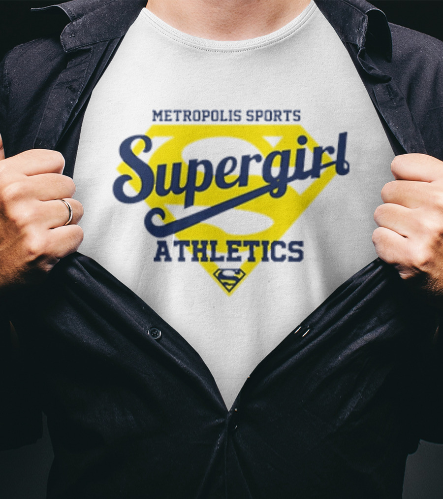 Supergirl Athletics Metropolis Sports Iconic Yellow Shield T-Shirt