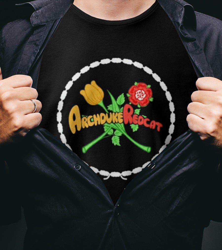 Archduke Redcat Yellow Tulip Red Rose T-Shirt