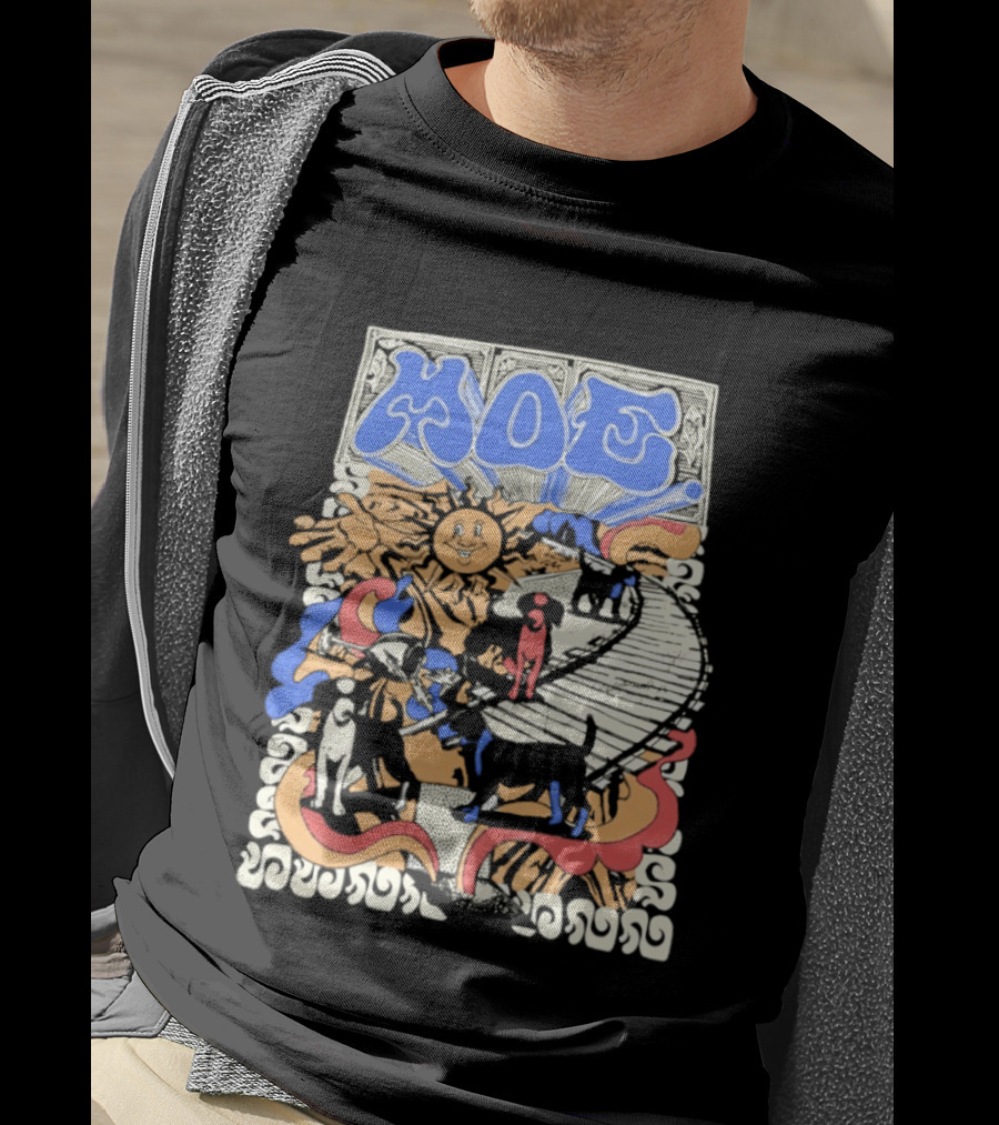 MOE Colorful Sun And Figures Pathway T-Shirt