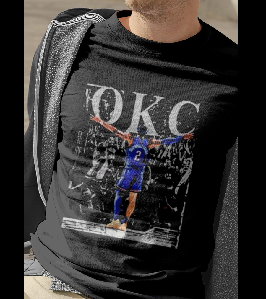 OKC Victory Pose Thunder Number 2 T-Shirt