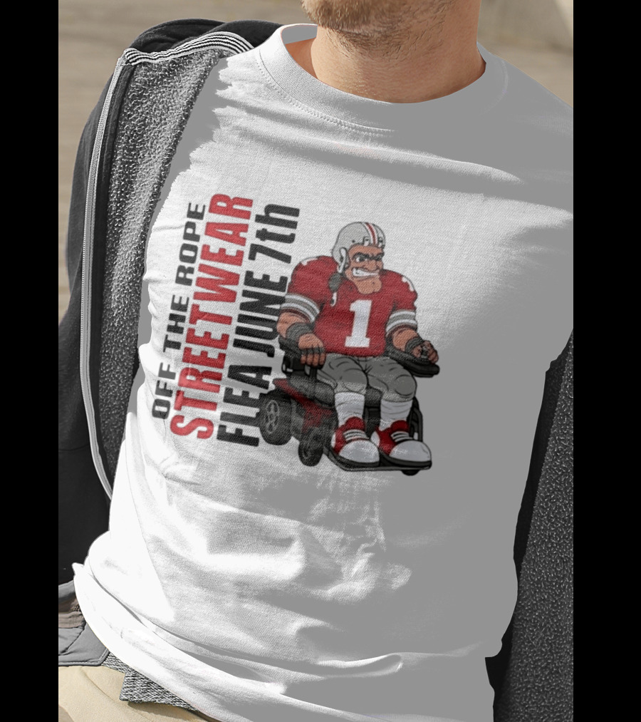 Off The Rope Streetwear Flea June 7th Football Player Wheelchair T-Shirt