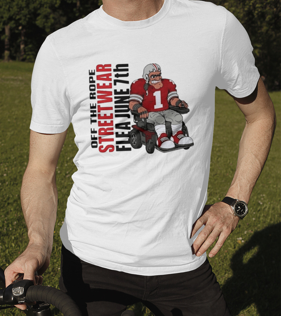 Off The Rope Streetwear Flea June 7th Football Player Wheelchair T-Shirt