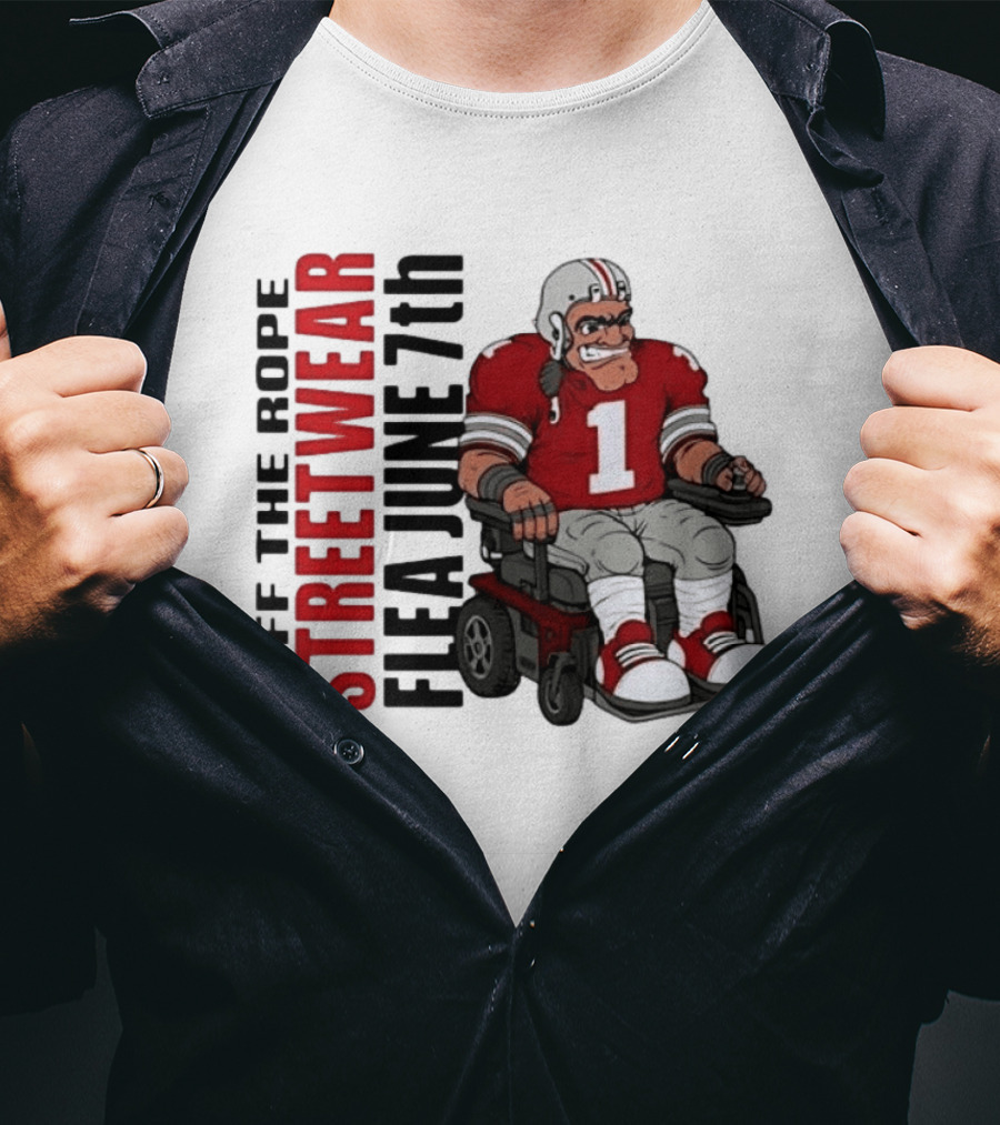Off The Rope Streetwear Flea June 7th Football Player Wheelchair T-Shirt