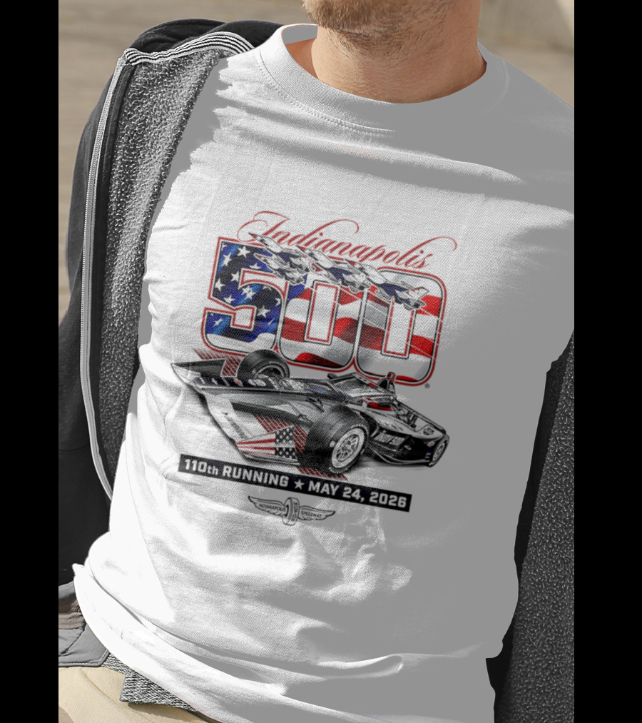 Indianapolis 500 IndyCar 110th Running May 24 2026 American Flag Racing T-Shirt