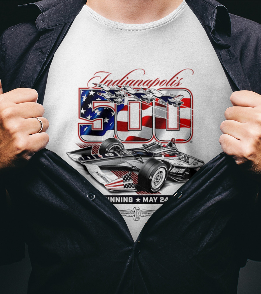 Indianapolis 500 IndyCar 110th Running May 24 2026 American Flag Racing T-Shirt