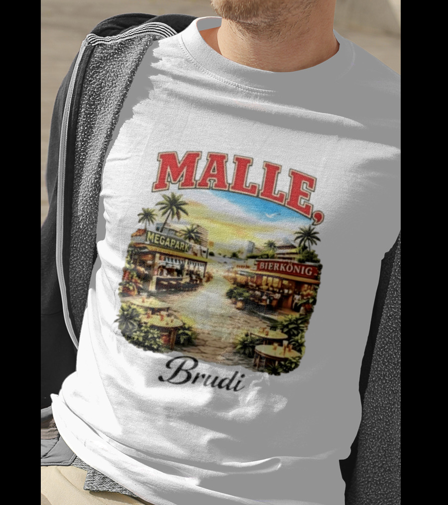 Malle Brudi Megapark Bierkönig Island Vibes Tropical Scene T-Shirt