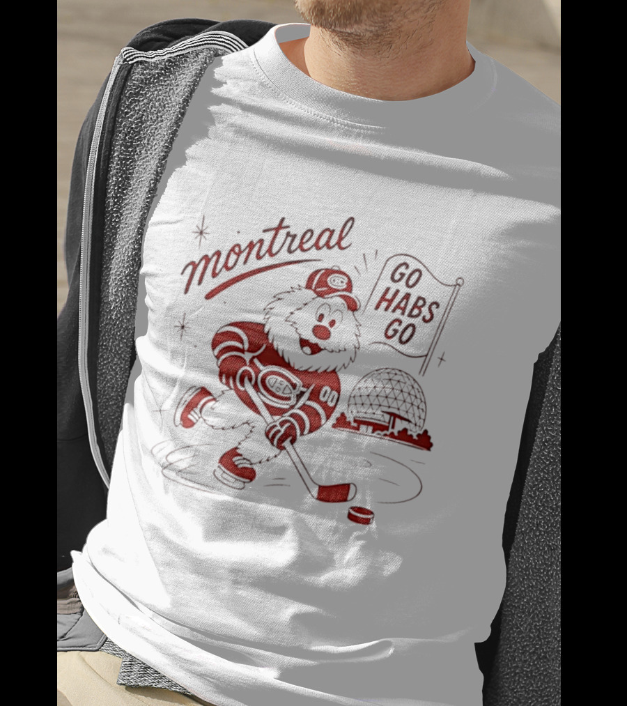 Montreal Canadiens Skating Mascot Go Habs Go Biosphere Montreal T-Shirt