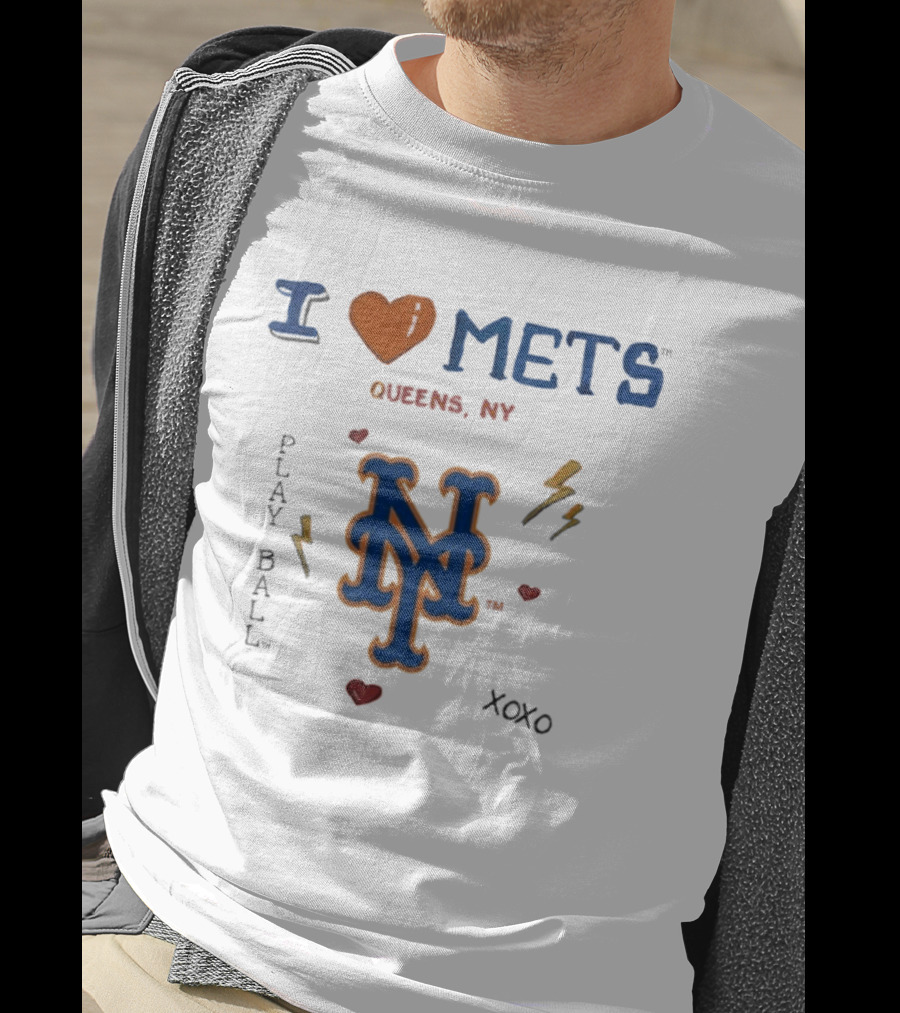 I Heart New York Mets Queens NY Tiny Turnip Toddler Play Ball XOXO T-Shirt