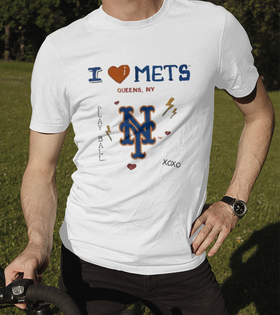 I Heart New York Mets Queens NY Tiny Turnip Toddler Play Ball XOXO T-Shirt