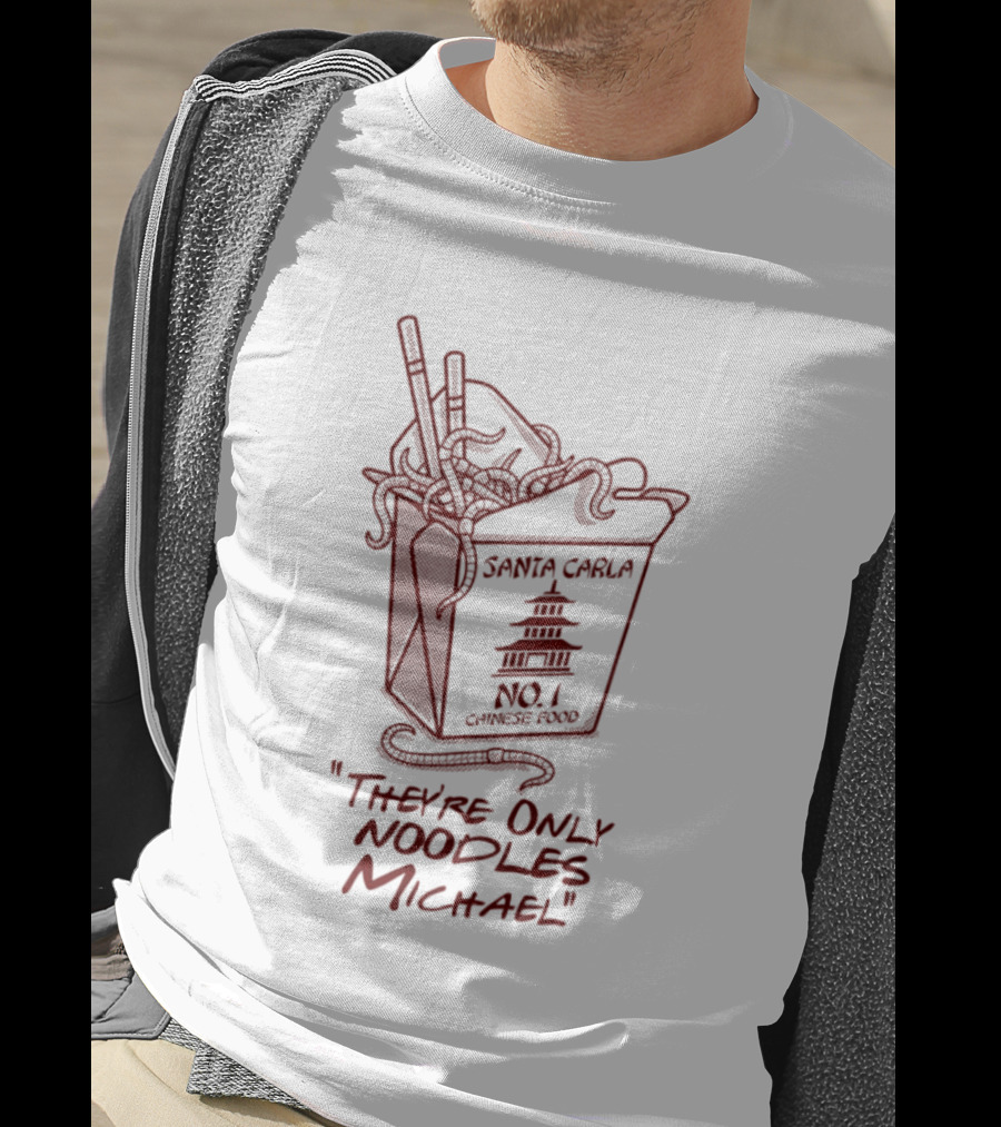 Santa Carla No 1 Chinese Food They're Only Noodles Michael Pagoda Box T-Shirt