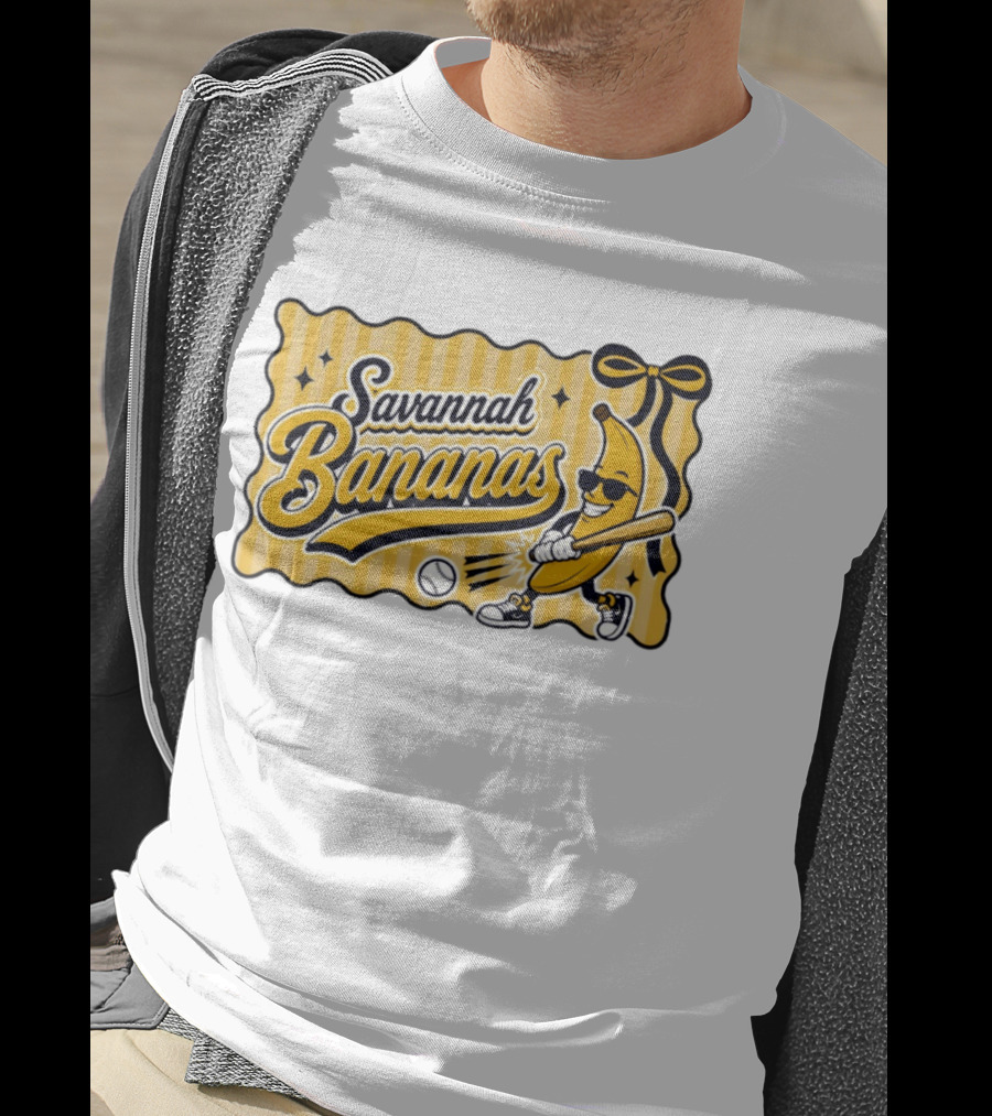 Savannah Bananas Baseball Team Cartoon Character Batting Savannah Georgia 2026 T-Shirt
