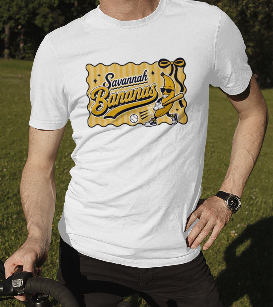 Savannah Bananas Baseball Team Cartoon Character Batting Savannah Georgia 2026 T-Shirt