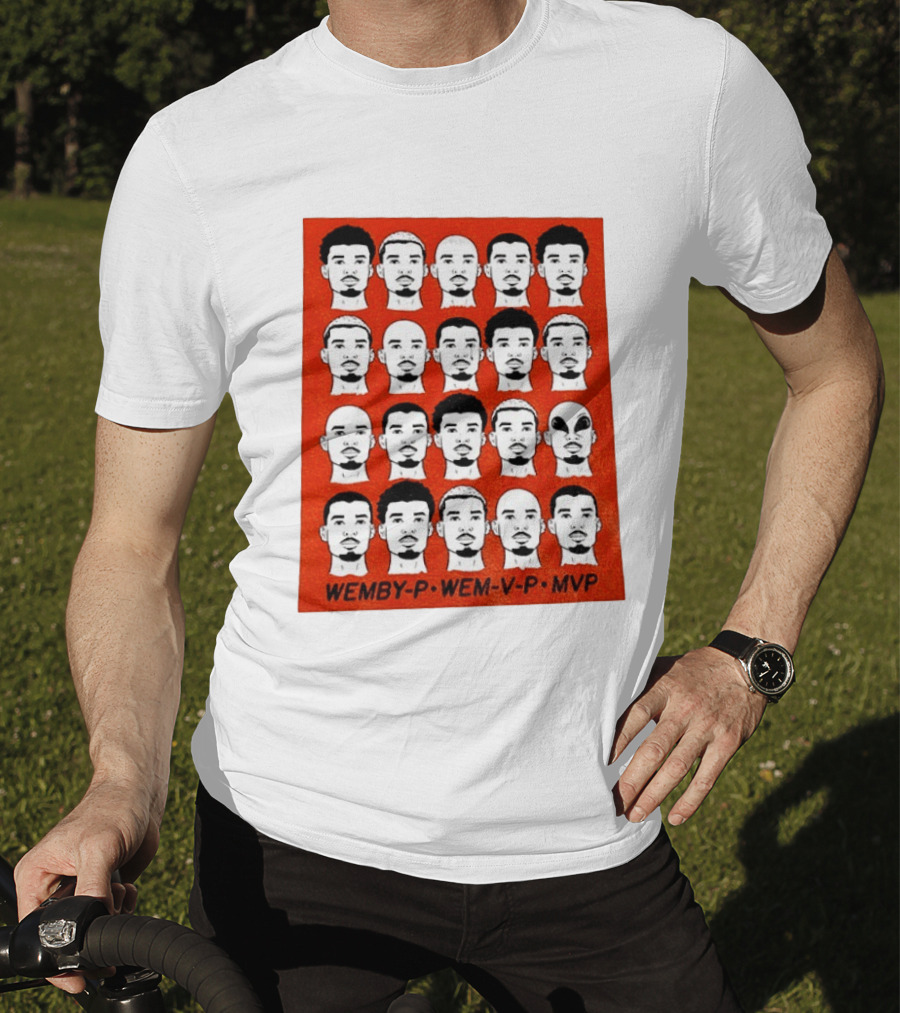 Victor Wembanyama Wemby P Wem V P MVP San Antonio Spurs Basketball Faces T-Shirt