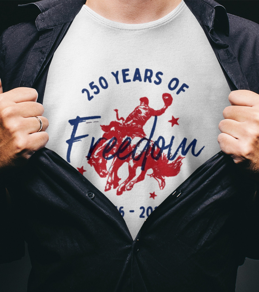 250 Years Of Freedom 1776 2026 Western Trendy Fourth Of July America T-Shirt