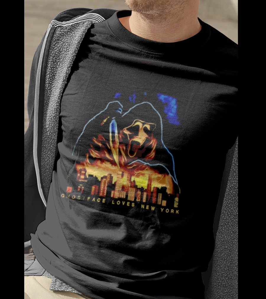 Ghostface Loves New York City Skyline Scream Urban Horror T-Shirt