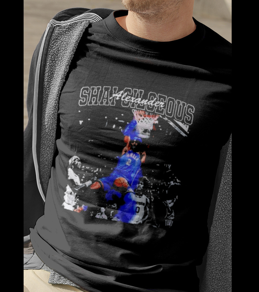 Shai Gilgeous Alexander Thunder Dunk Legacy Basketball Action T-Shirt