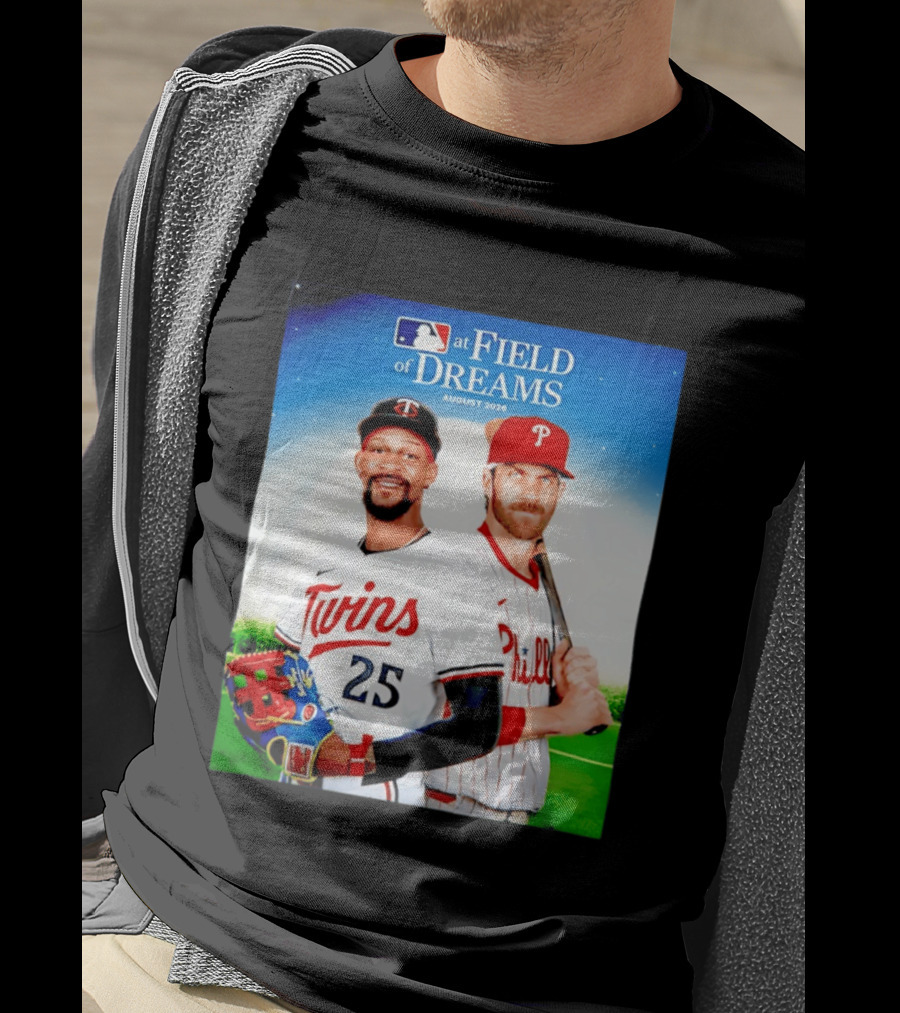 Twins Buxton Vs Phillies Harper MLB At Field Of Dreams August 2026 T-Shirt