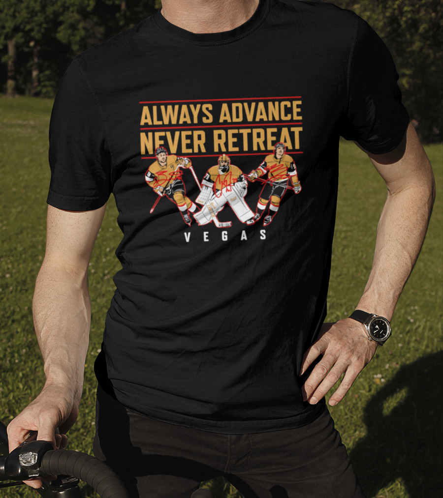 Vegas Hockey Always Advance Never Retreat Energetic Ice Skating Team Spirit T-Shirt