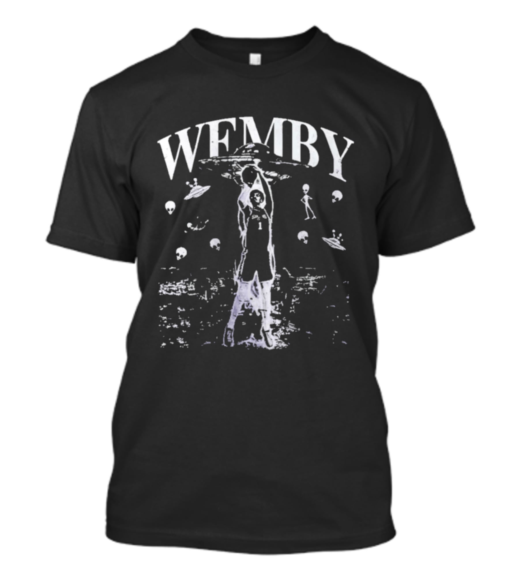 Wemby UFO Alien Basketball San Antonio Team T-Shirt