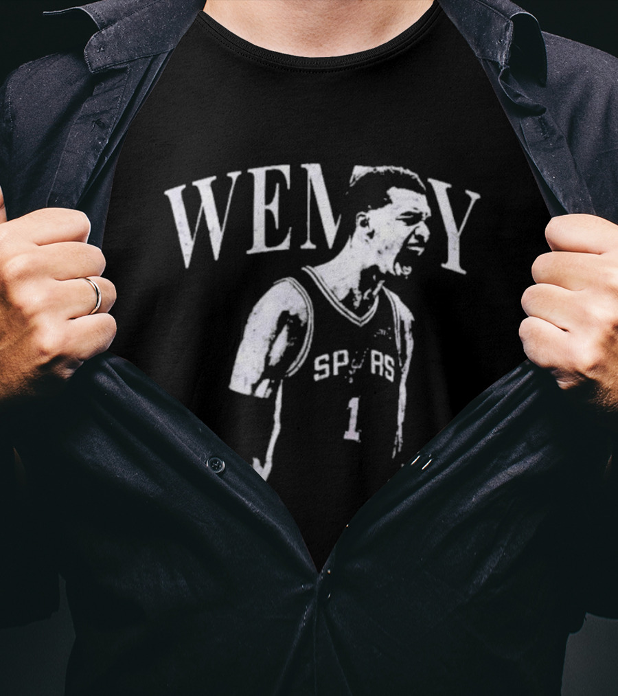 Wemby Spurs Rookie Yell Monochrome Spurs Basketball Player Wemby Energy T-Shirt