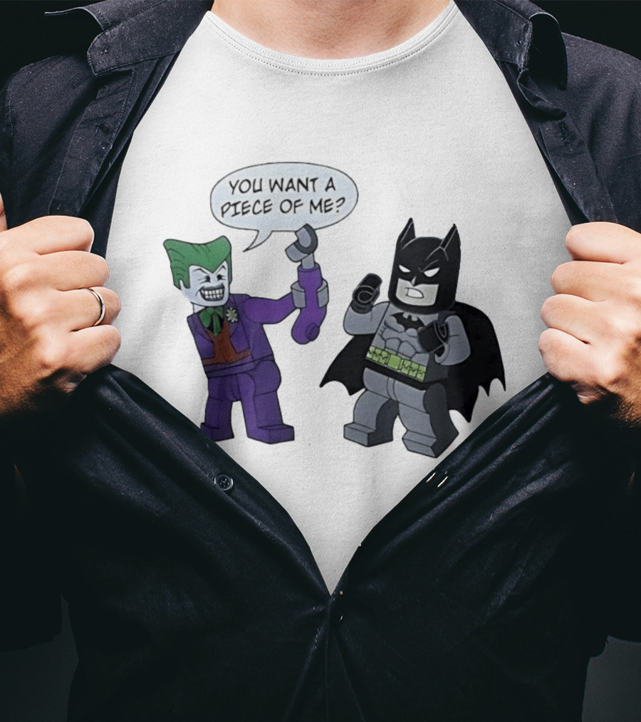Lego Batman Vs Joker You Want A Piece Of Me Confrontation T-Shirt