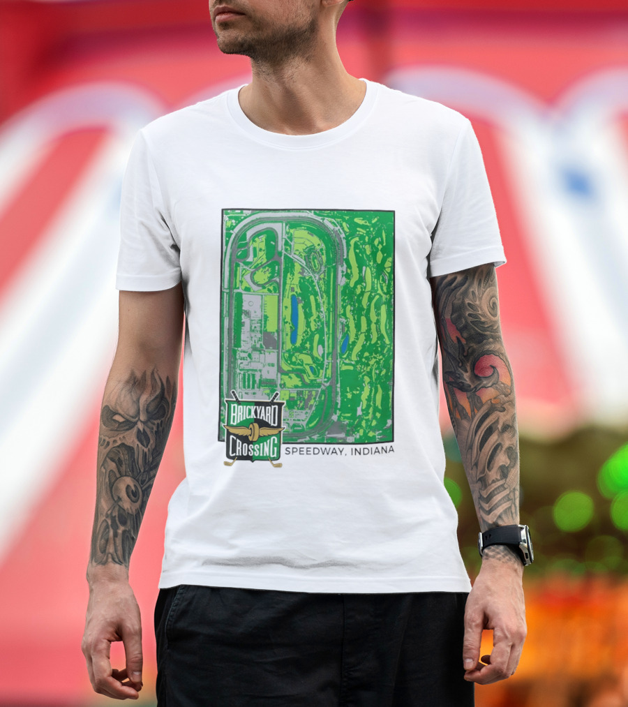 Brickyard Crossing Speedway Indiana Map Instant T-Shirt