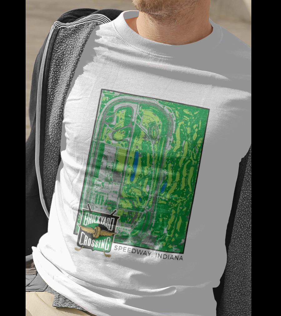 Brickyard Crossing Speedway Indiana Map Instant T-Shirt