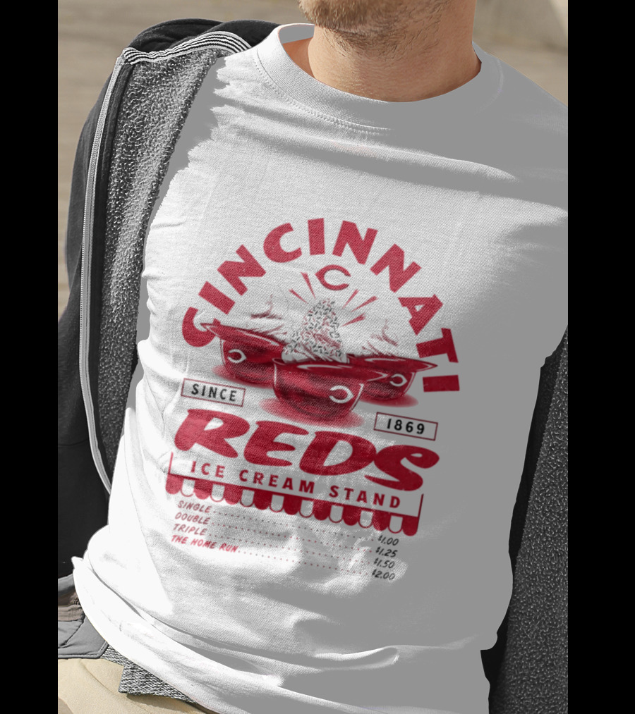 Cincinnati Reds Ice Cream Stand Since 1869 Baseball Nostalgia T-Shirt