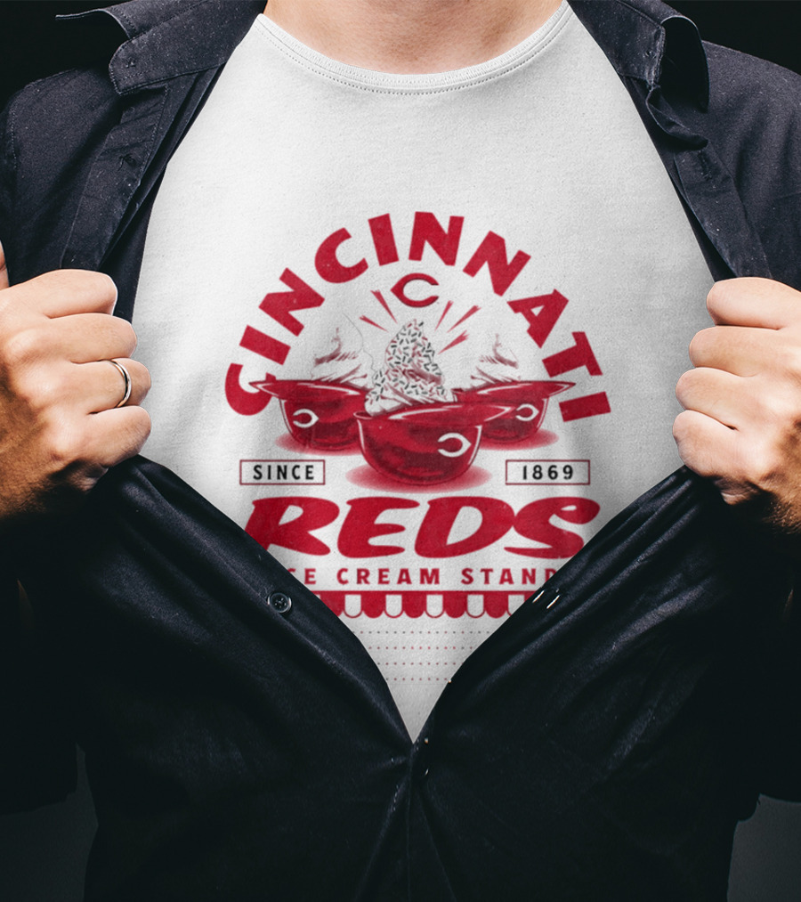 Cincinnati Reds Ice Cream Stand Since 1869 Baseball Nostalgia T-Shirt