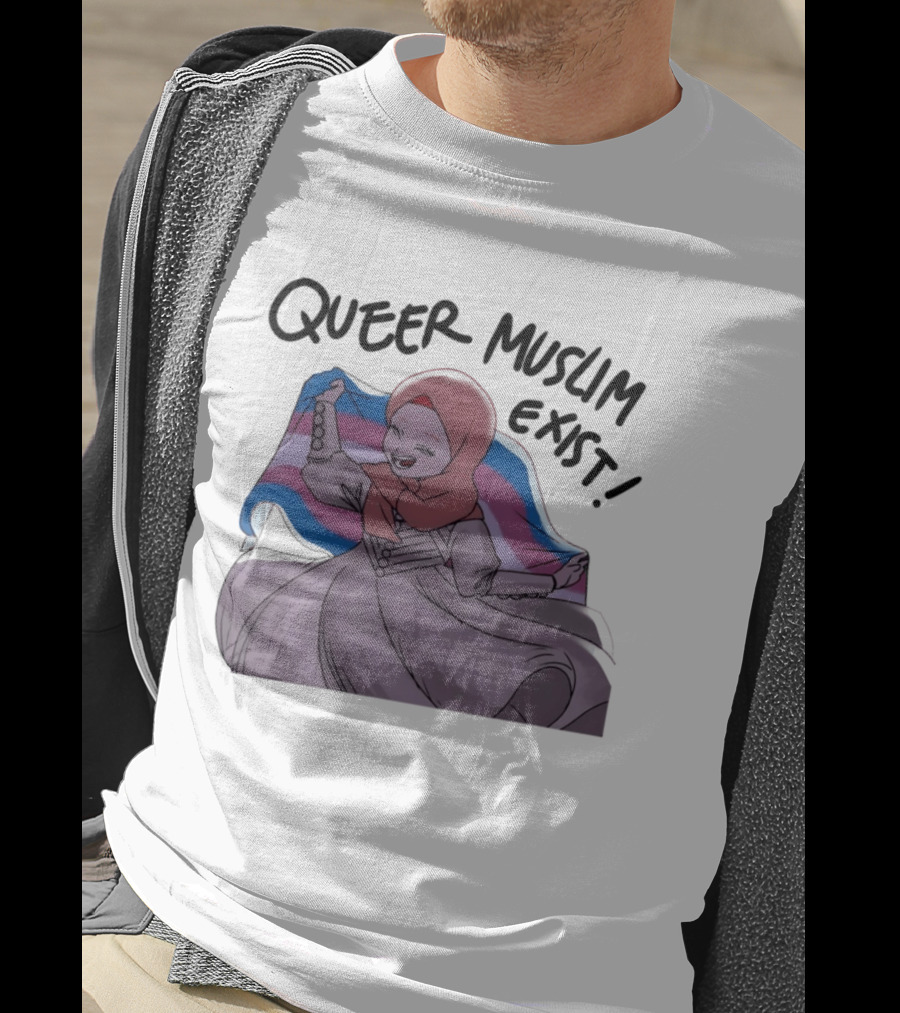 Queer Muslim Exist Transgender Flag Hijab Representation T-Shirt