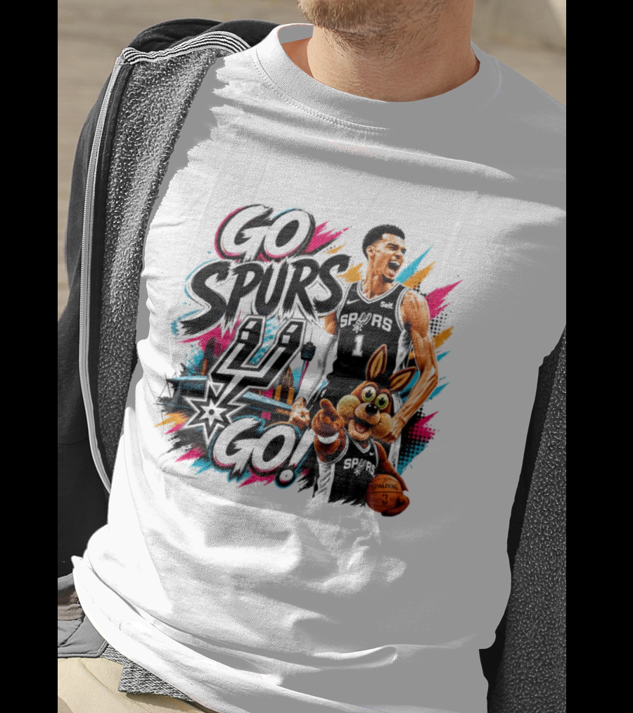 Go Spurs Go San Antonio Spurs Victor Wembanyama City Skyline T-Shirt