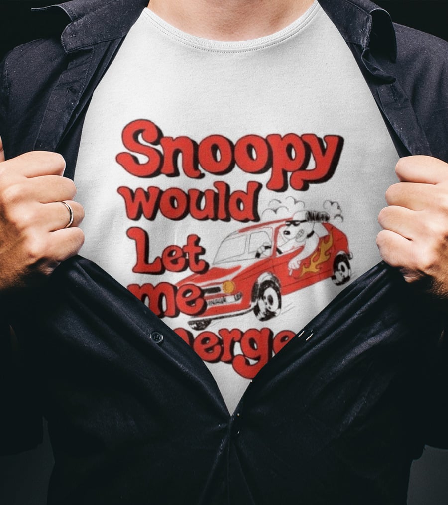 Snoopy Would Let Me Merge Car Flames T-Shirt