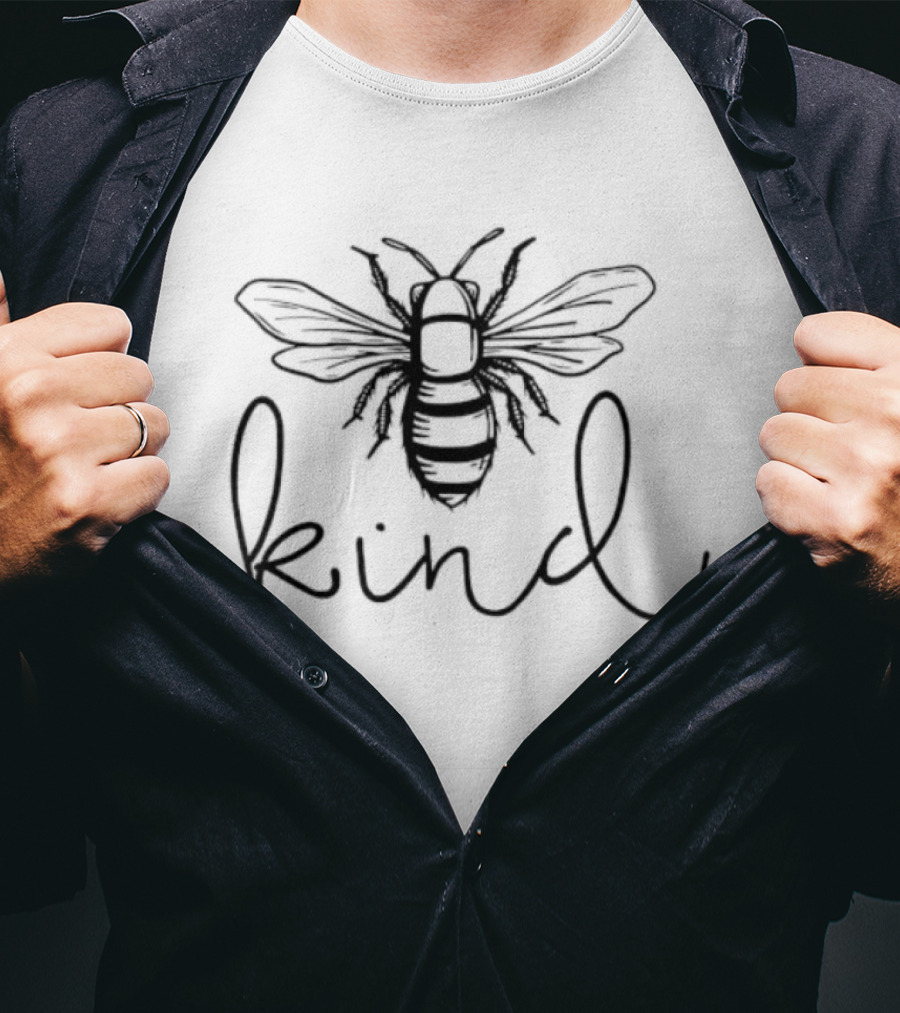 Bee Kind Sketch Handwritten Text With Bee T-Shirt