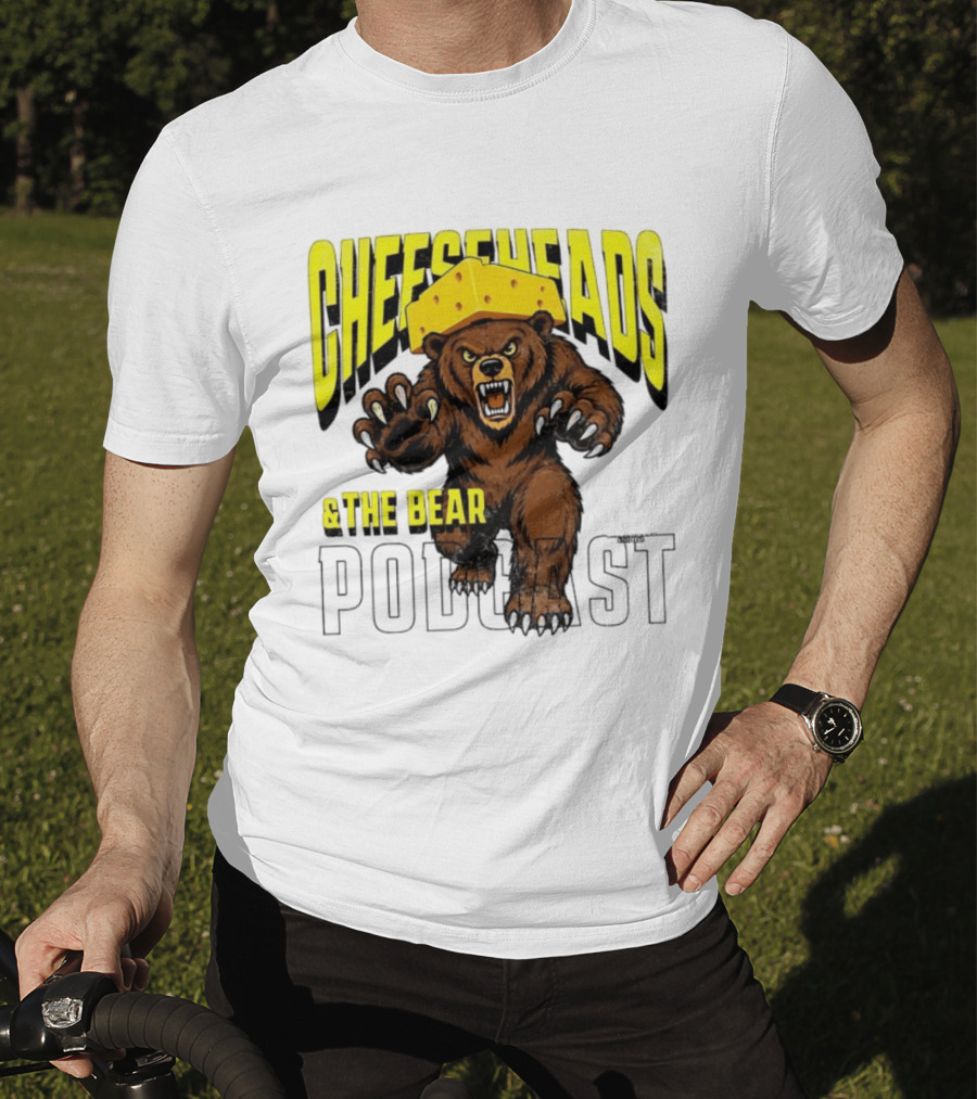 Cheeseheads And The Bear Podcast Bold Cheese Hat Grizzly T-Shirt