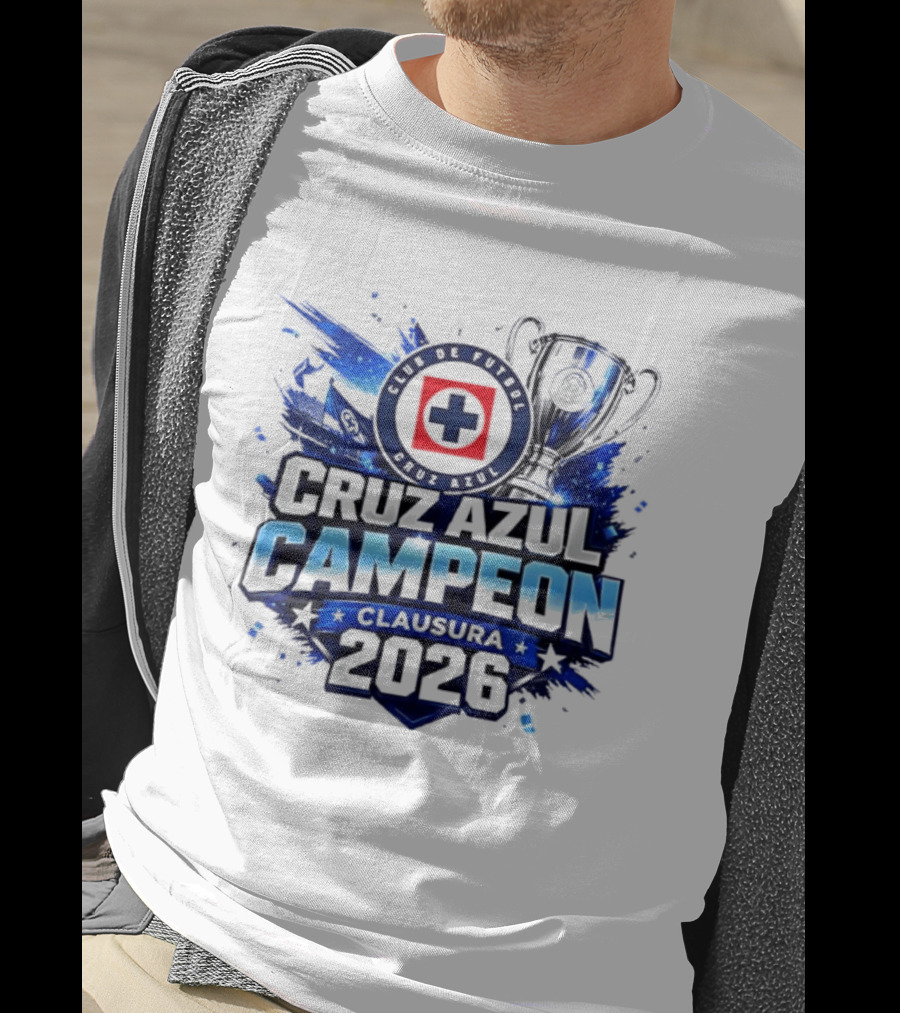 Cruz Azul Campeon Clausura 2026 Trophy Celebration T-Shirt