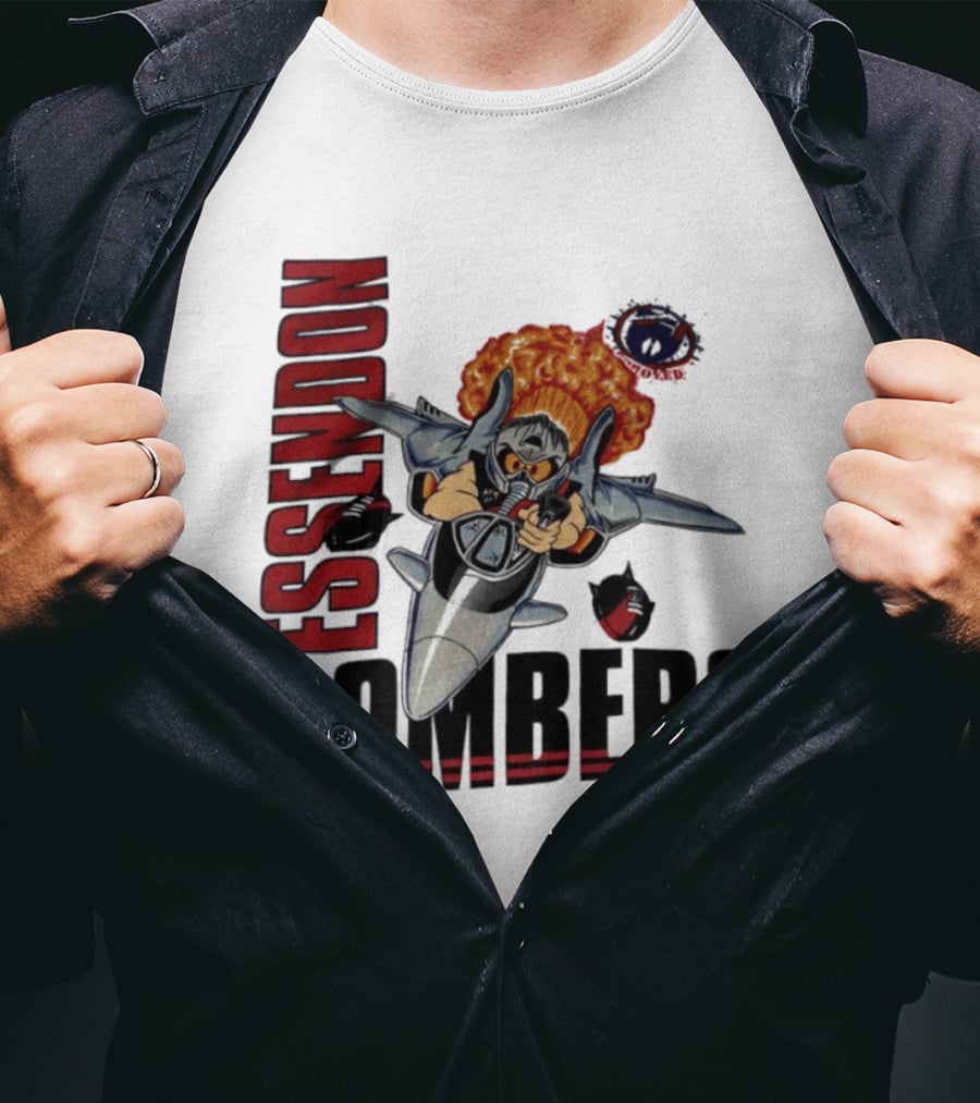 Essendon Bombers Fighter Jet Character Vintage 1992 T-Shirt