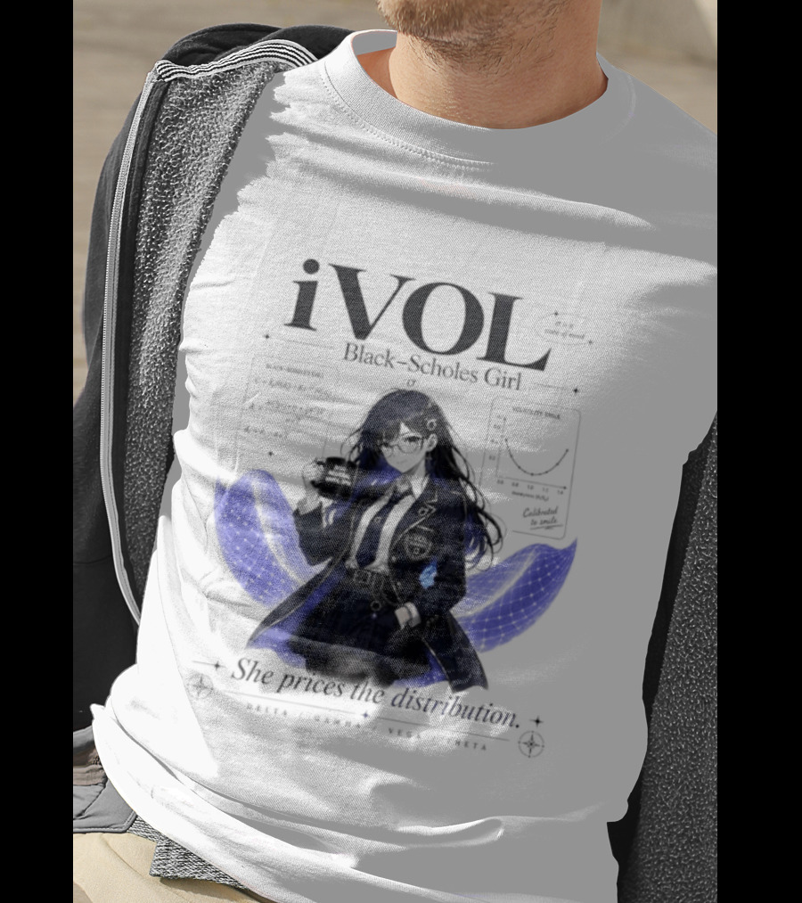 IVol Black Scholes Girl She Prices The Distribution Statistics Math Finance Chart T-Shirt