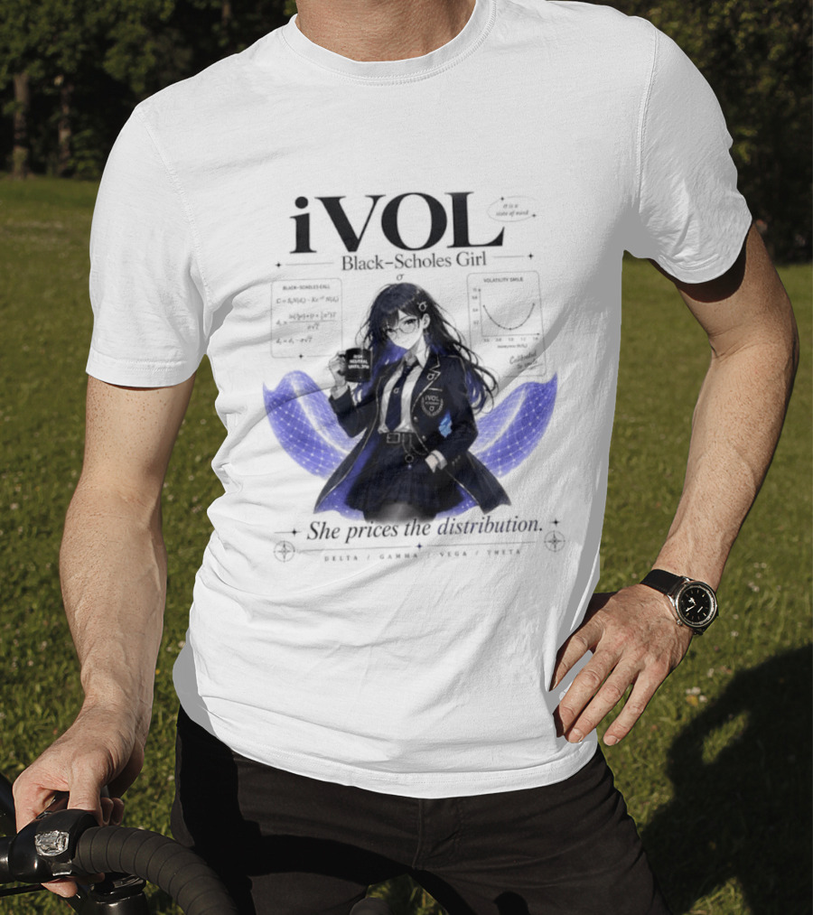 IVol Black Scholes Girl She Prices The Distribution Statistics Math Finance Chart T-Shirt