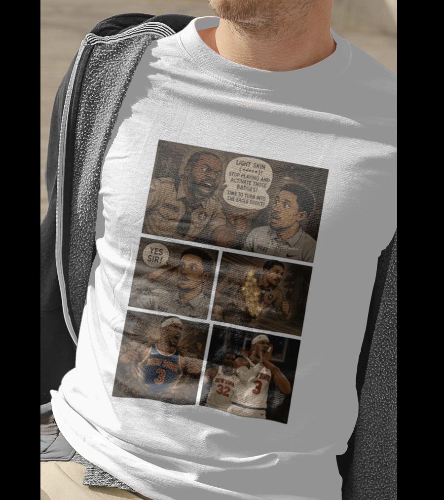 New York Knicks Josh Hart Light Skin Activate Badges Basketball Comic T-Shirt