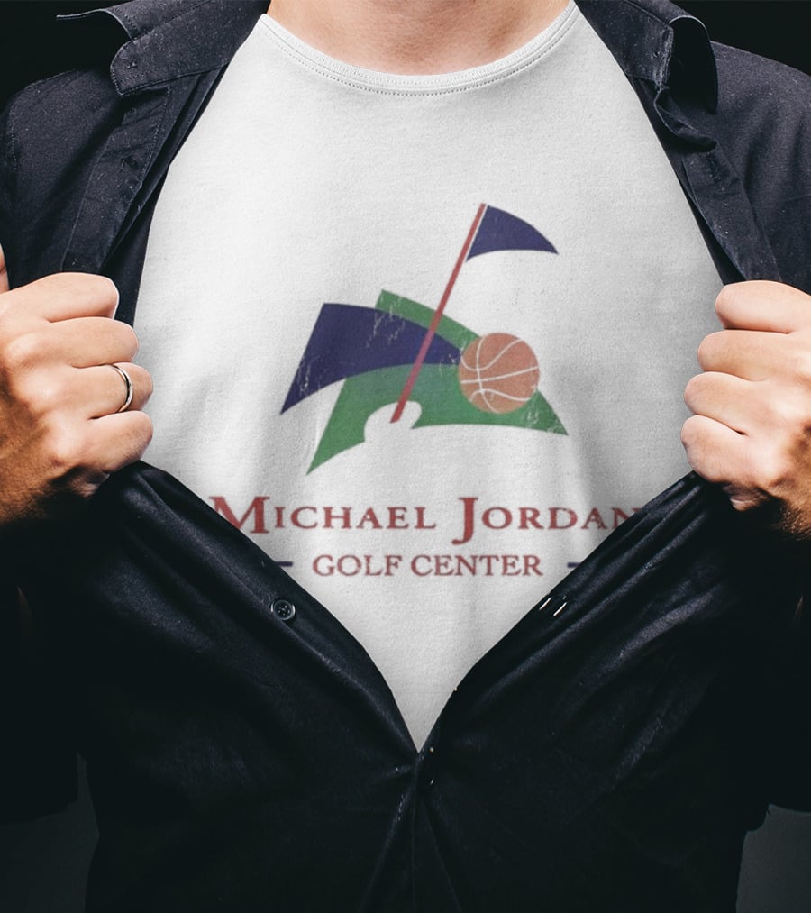 Michael Jordan Golf Center Iconic Flag And Basketball T-Shirt