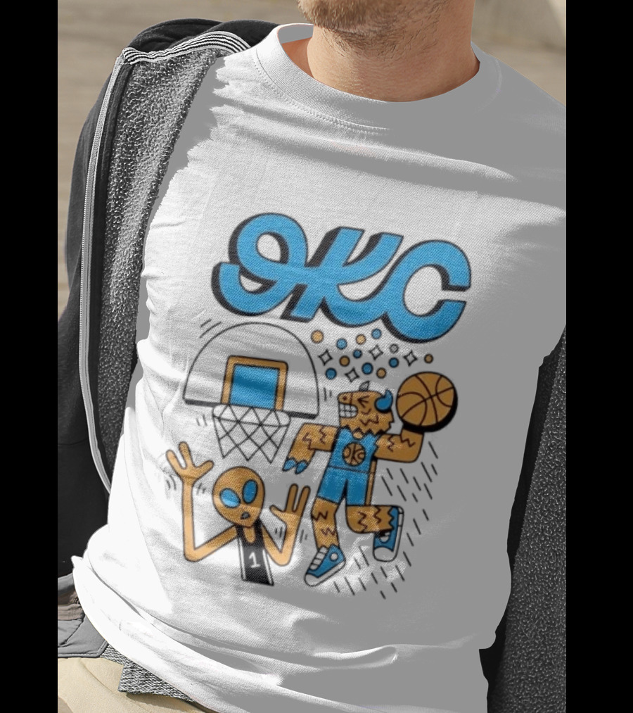 OKC Thunder Rumble Dunk Alien Basketball T-Shirt