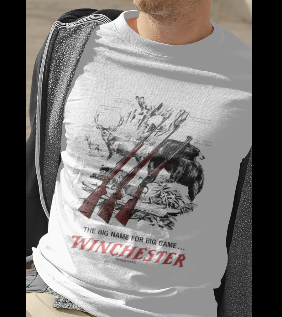 The Big Name For Big Game Winchester Heavyweight Three Rifles T-Shirt