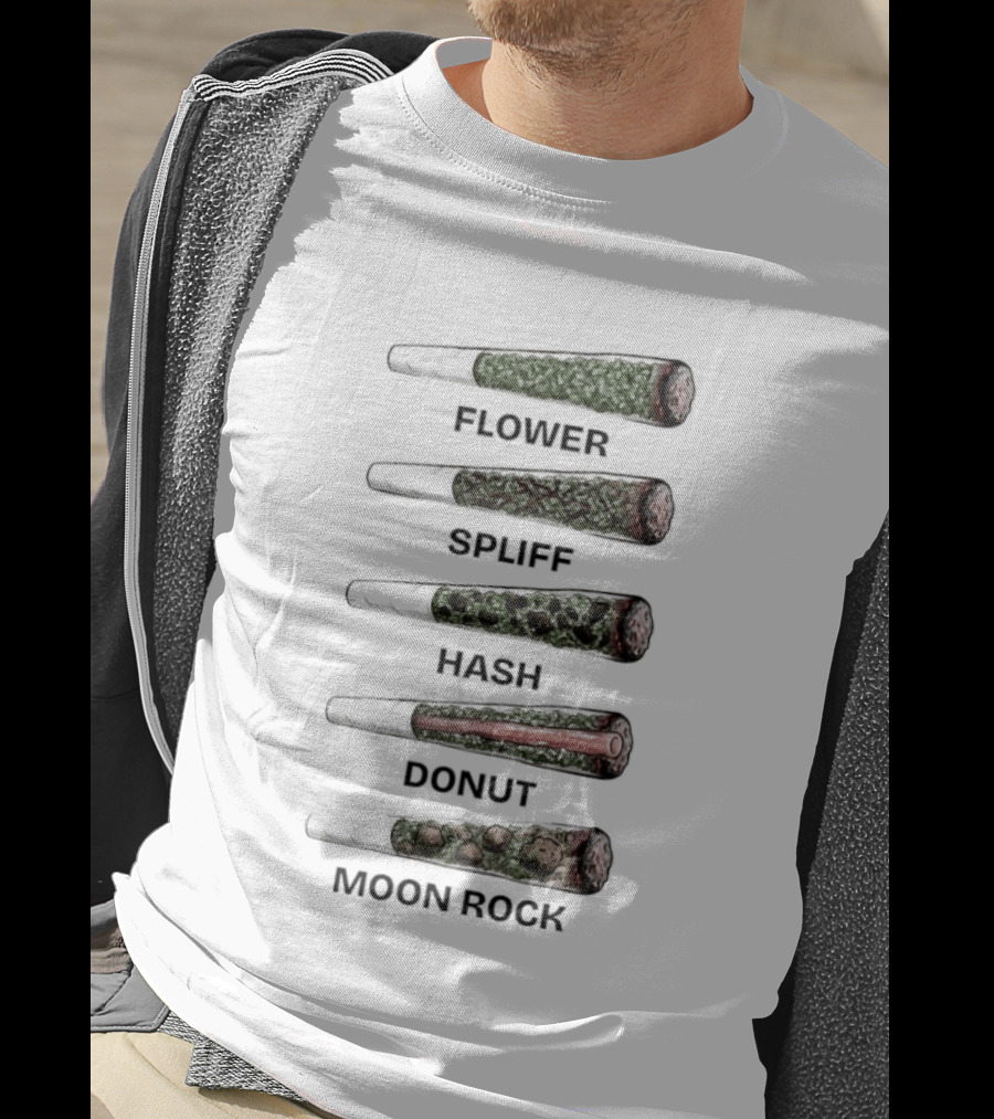 Weed Flower Spliff Hash Donut Moon Rock Smoking Styles T-Shirt