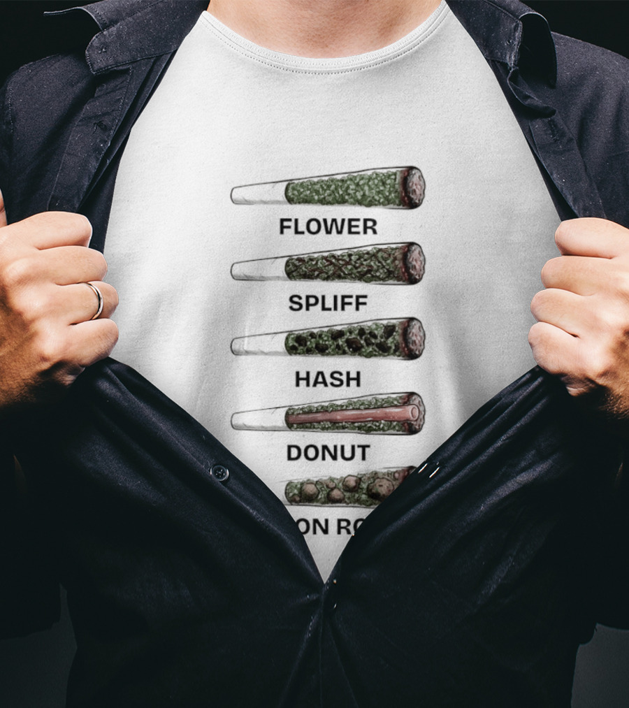 Weed Flower Spliff Hash Donut Moon Rock Smoking Styles T-Shirt