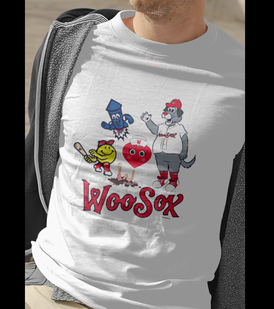 WooSox Baseball Team Central Masscots Characters T-Shirt
