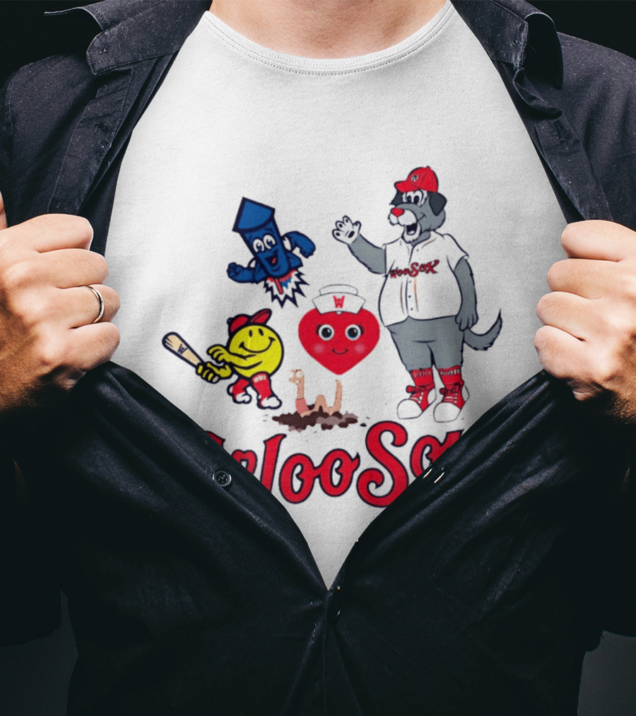 WooSox Baseball Team Central Masscots Characters T-Shirt