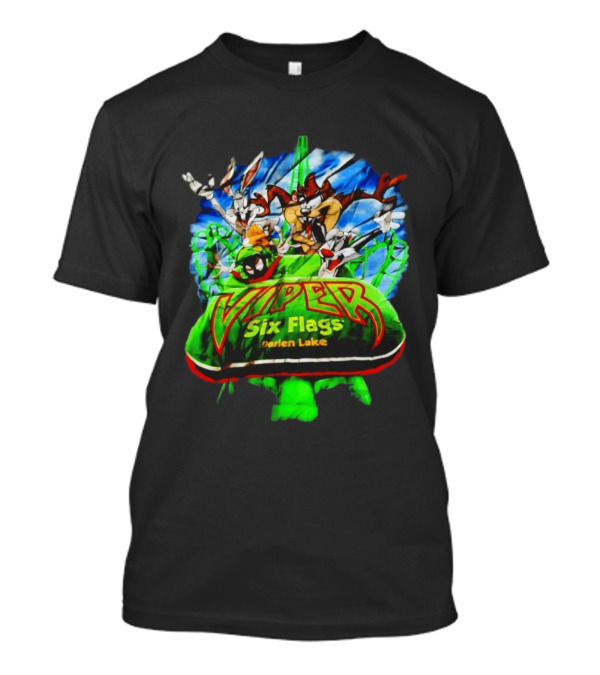 Viper Six Flags Darien Lake Looney Tunes Bugs Bunny Taz Sylvester T-Shirt