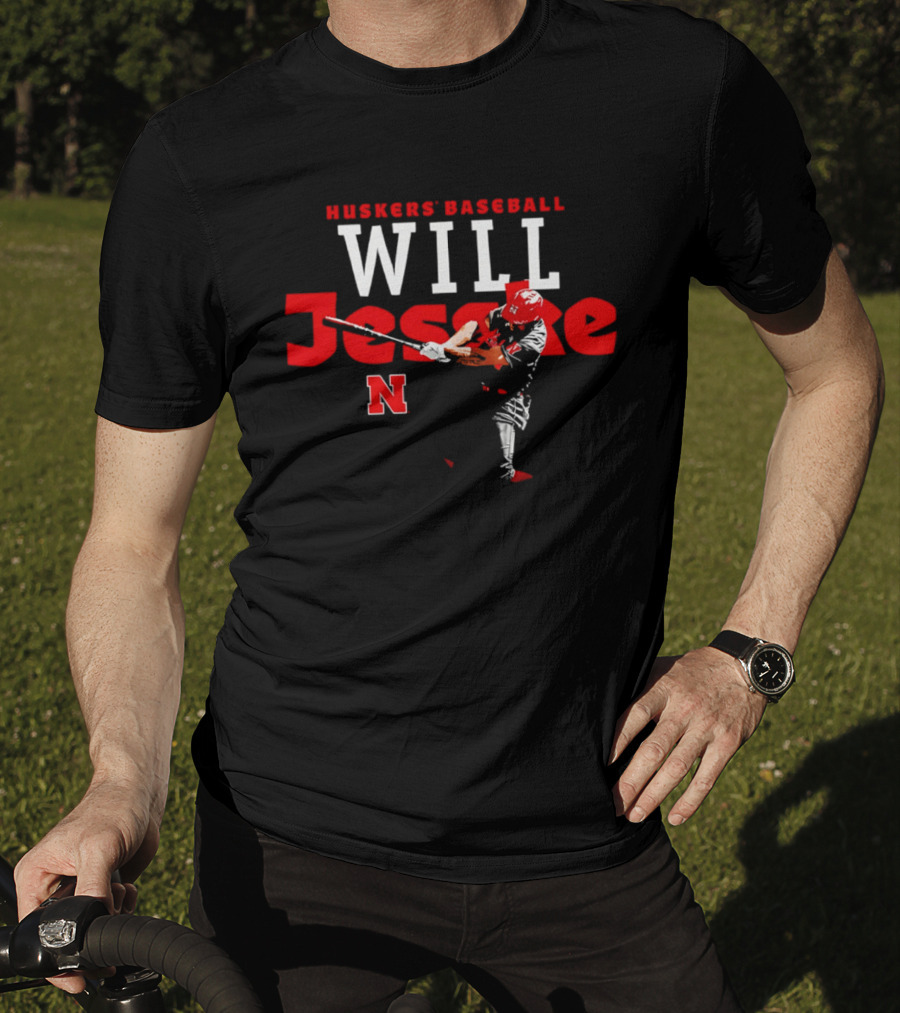 Huskers' Baseball Will Jesske Nebraska N T-Shirt