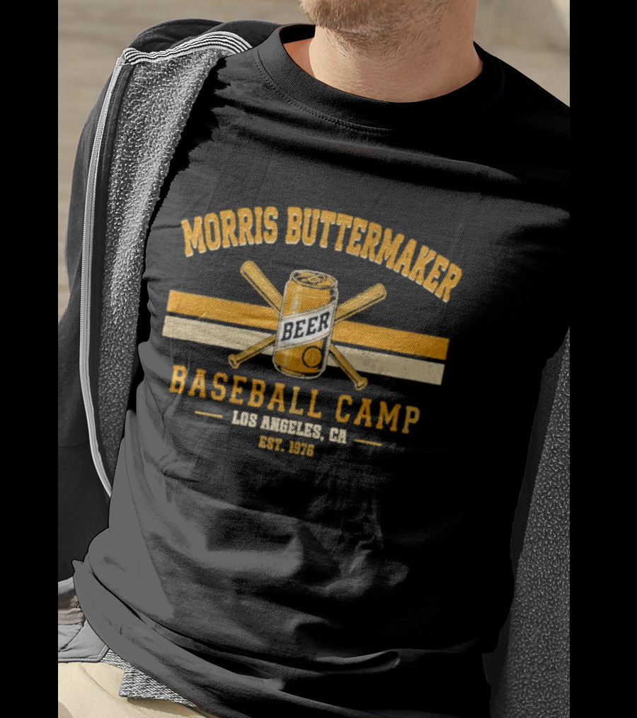Morris Buttermaker Beer Baseball Camp Los Angeles CA Est. 1976 T-Shirt
