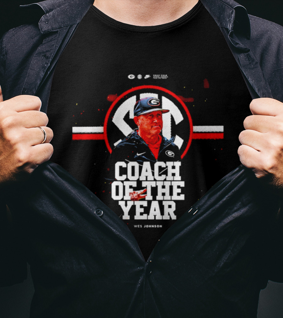 SEC Wes Johnson Coach Of The Year 2026 Georgia Bulldogs T-Shirt